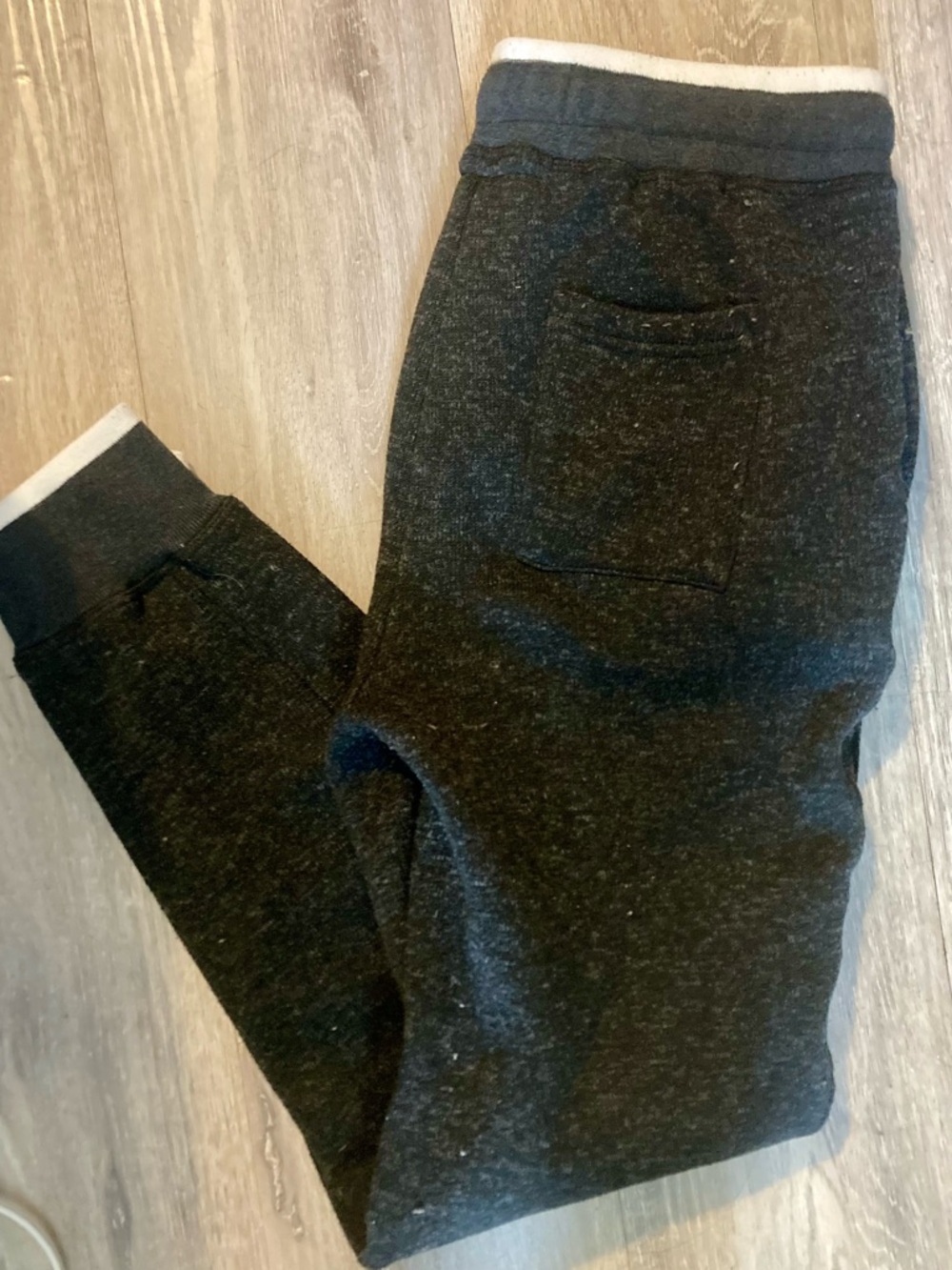 Charcoal Wool Pants with Light Trim